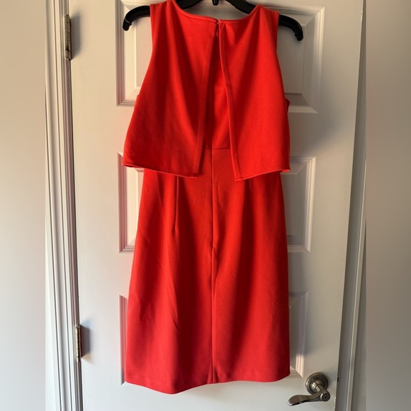 Trina Turk Coral Cutout Faux Overlay Midi Dress size 6 - Picture 7 of 12